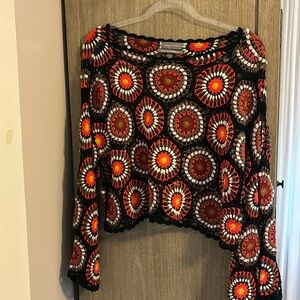 Urban Outfitters crochet bell sleeve sweater.